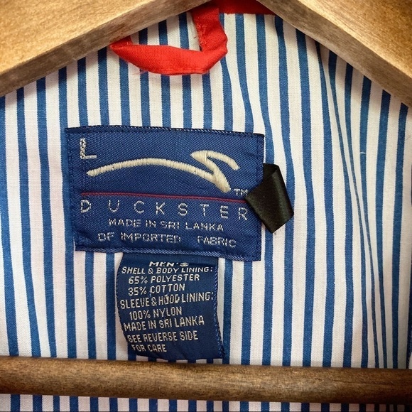 Vintage Duckster Zip Away Hood Zip Red Windbreaker - Picture 2 of 10